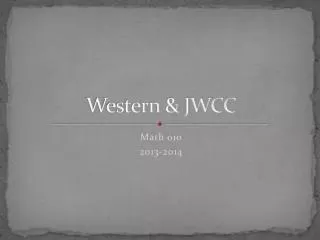 Western &amp; JWCC