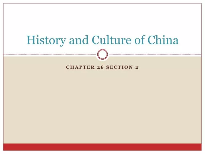 history and culture of china