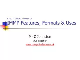 Mr C Johnston ICT Teacher computechedu.co.uk