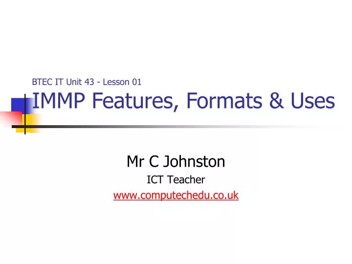 mr c johnston ict teacher www computechedu co uk