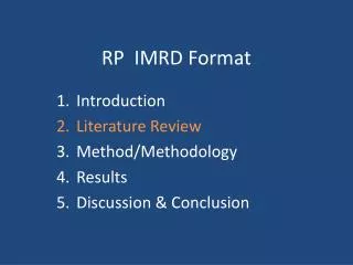 RP IMRD Format