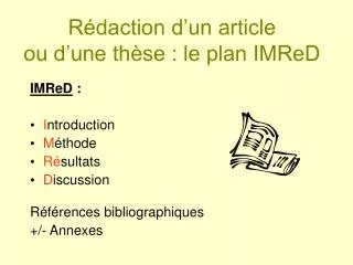 r daction d un article ou d une th se le plan imred