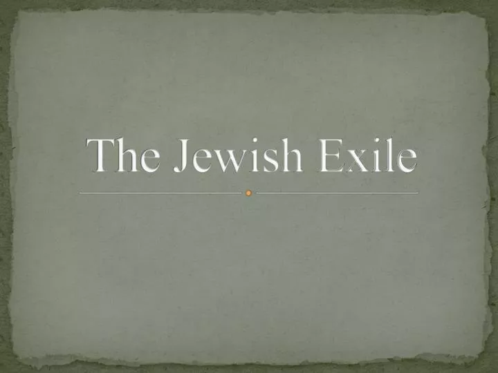 the jewish exile