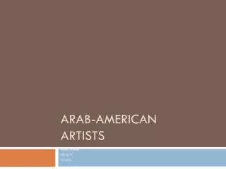 Arab-American Artists