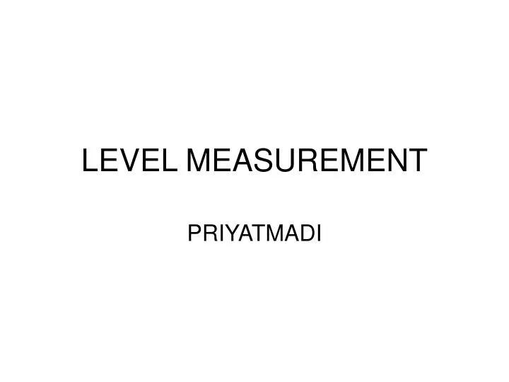 level measurement