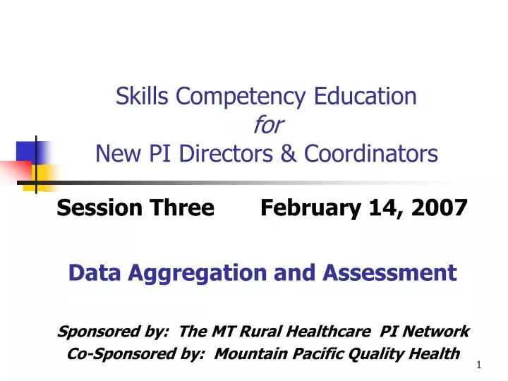 skills competency education for new pi directors coordinators