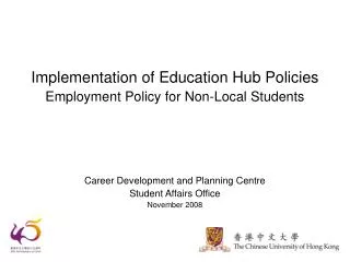 Implementation of Education Hub Policies Employment Policy for Non-Local Students