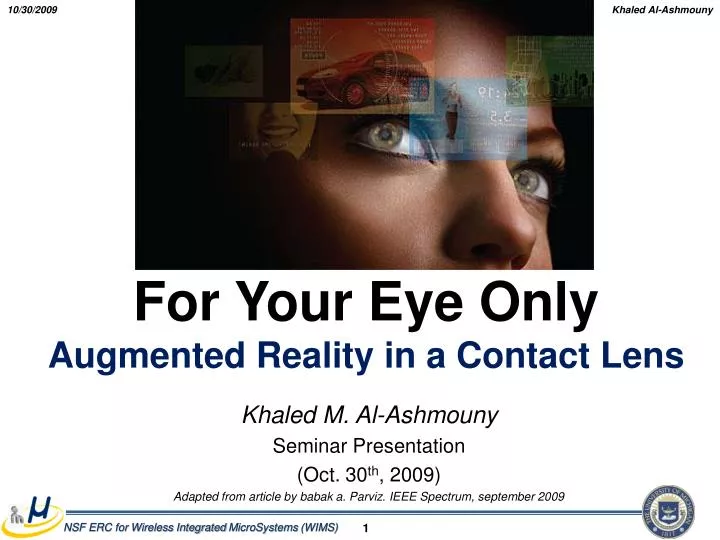 for your eye only augmented reality in a contact lens