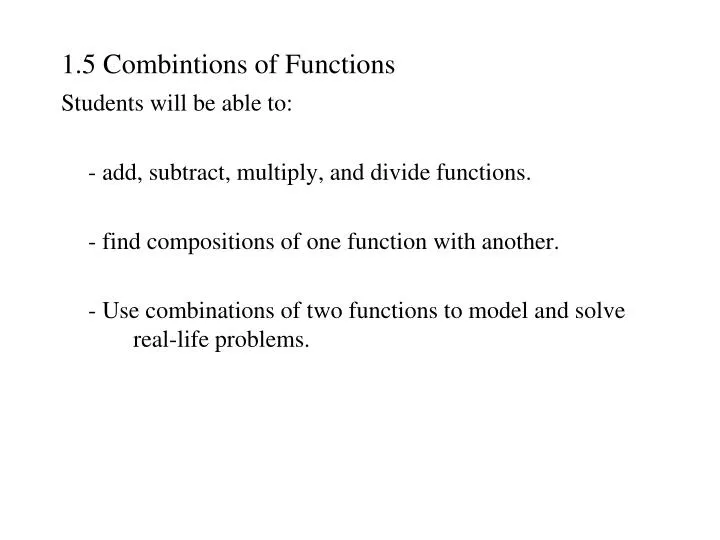 1 5 combintions of functions