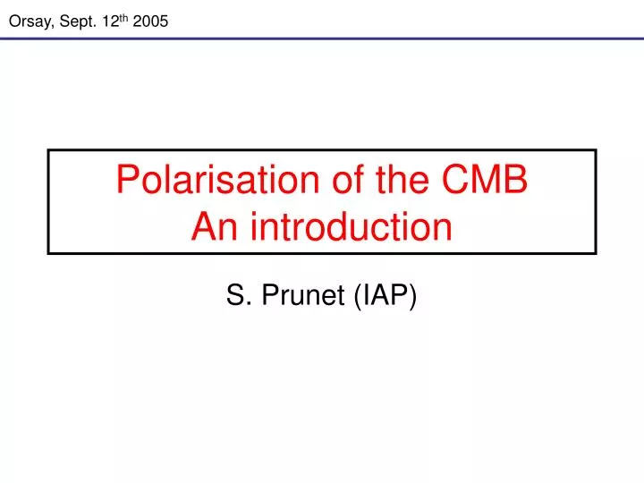 polarisation of the cmb an introduction
