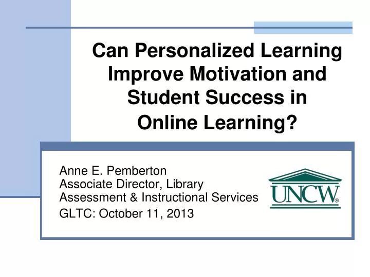 can personalized learning improve motivation and student success in online learning