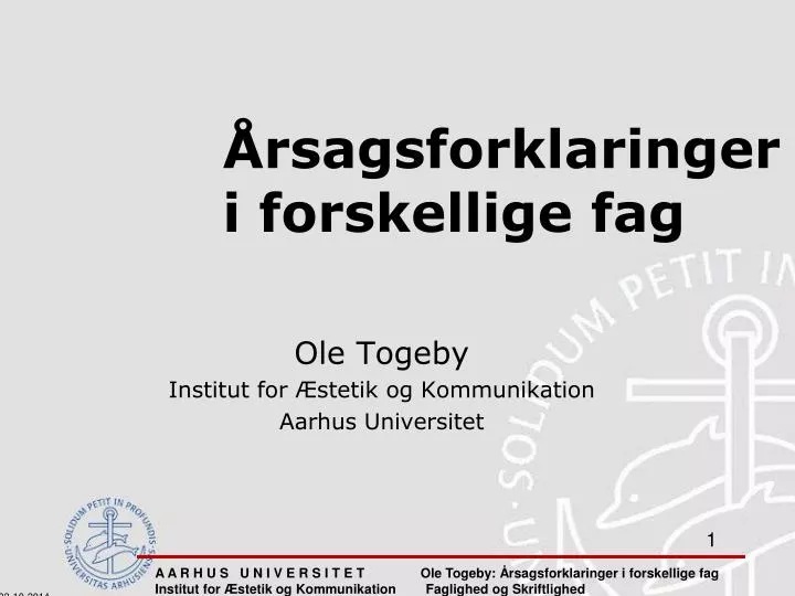 rsagsforklaringer i forskellige fag