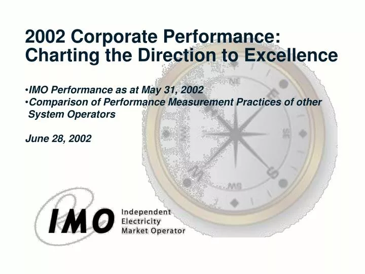 2002 corporate performance charting the direction to excellence