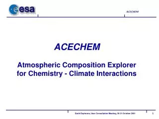ACECHEM Atmospheric Composition Explorer for Chemistry - Climate Interactions