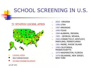 SCHOOL SCREENING IN U.S.