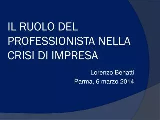 il ruolo del professionista nella crisi di impresa