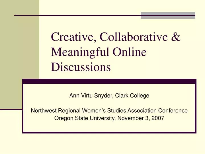 creative collaborative meaningful online discussions