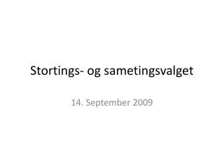 stortings og sametingsvalget
