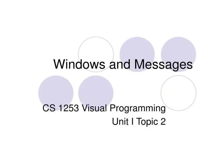 windows and messages