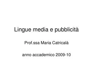 lingue media e pubblicit