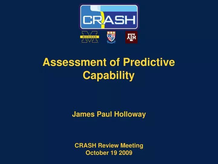 assessment of predictive capability