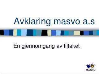 avklaring masvo a s