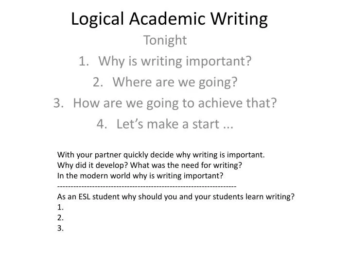 logical academic writing