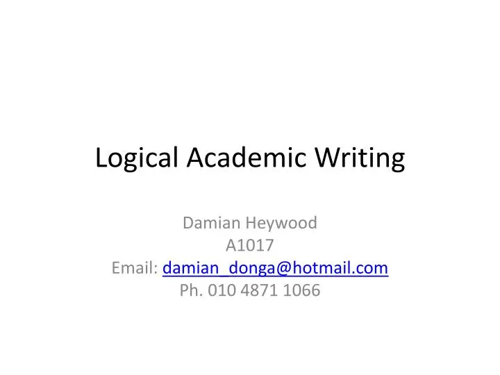 logical academic writing