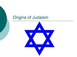 Origins of Judaism