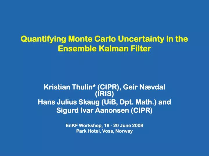 quantifying monte carlo uncertainty in the ensemble kalman filter