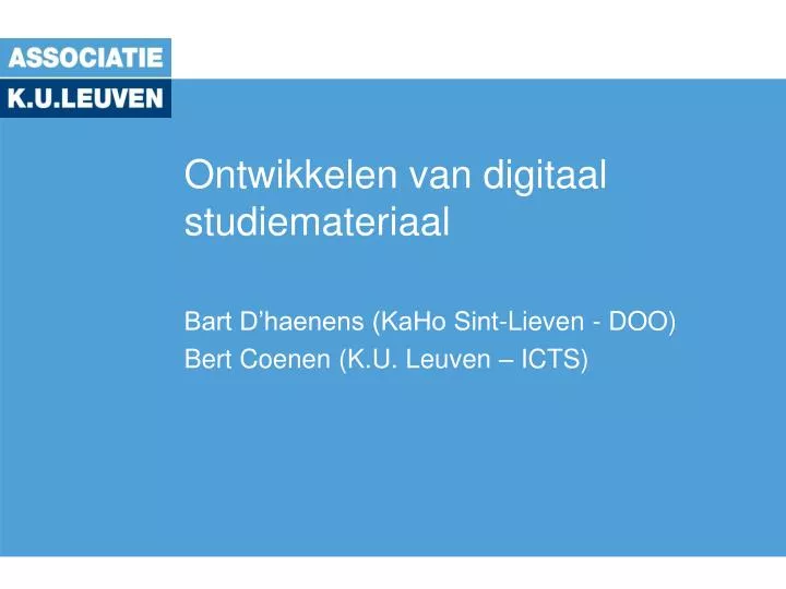 ontwikkelen van digitaal studiemateriaal