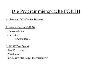 die programmiersprache forth