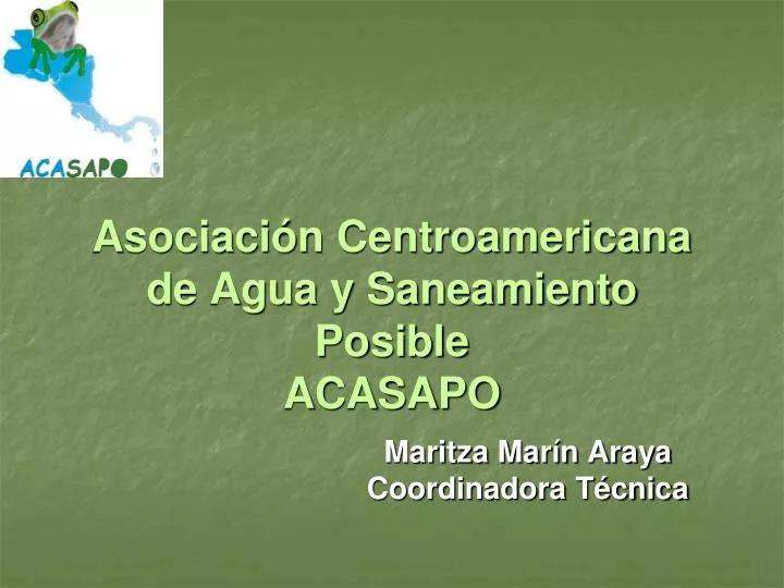 asociaci n centroamericana de agua y saneamiento posible acasapo