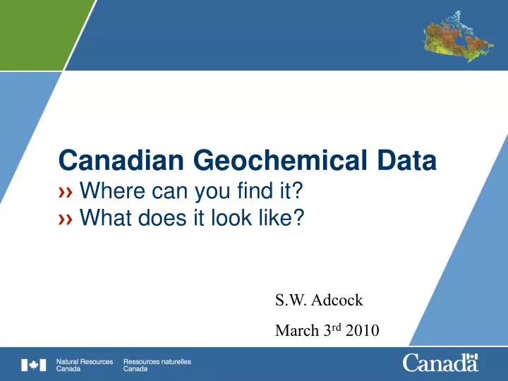 canadian geochemical data where can you find it what does it look like