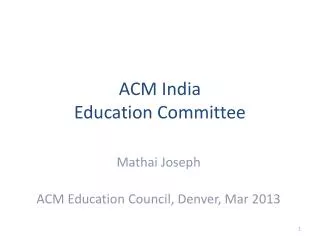 ACM India Education Committee