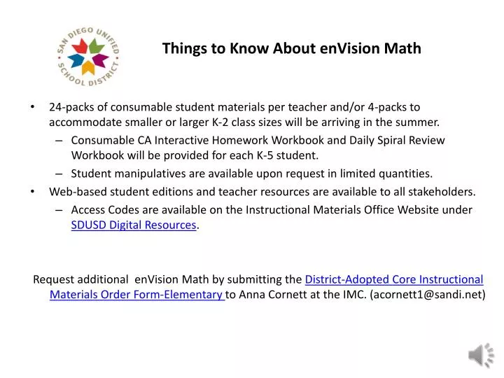 things to know about envision math