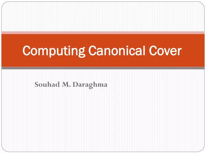 computing canonical cover