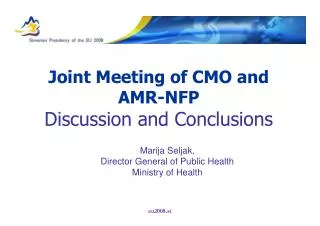 Joint Meeting of CMO and AMR - NFP Discussion and Conclusions
