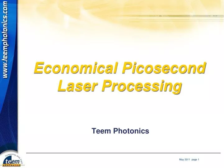 economical picosecond laser processing