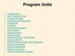Program Units