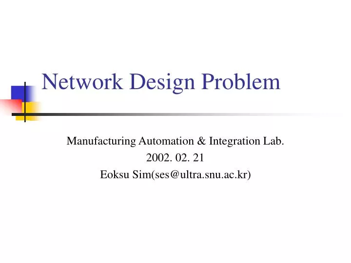 network design problem
