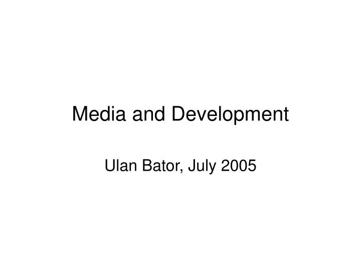media and development
