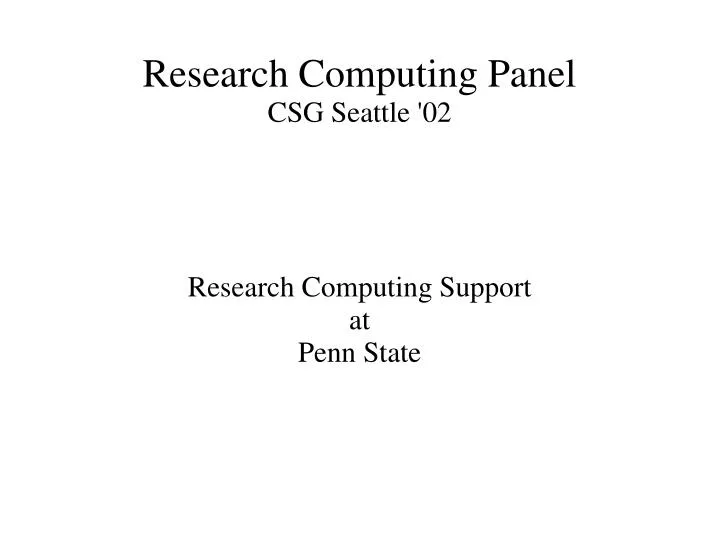 research computing support at penn state