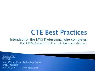 CTE Best Practices