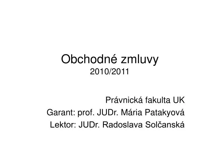 obchodn zmluvy 2010 2011