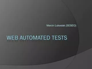 web automated tests