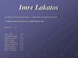imre lakatos