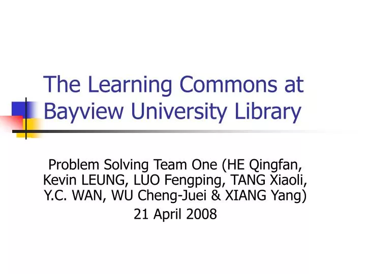 the learning commons at bayview university library