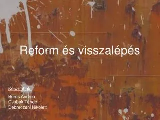 reform s visszal p s