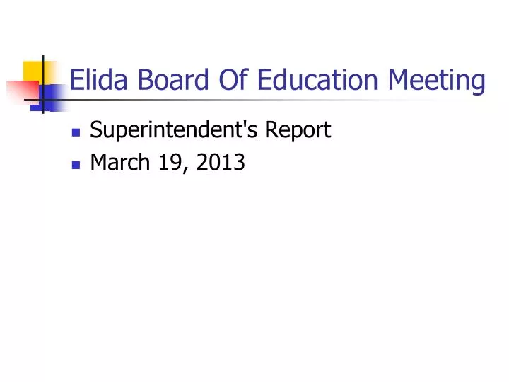 elida board of education meeting